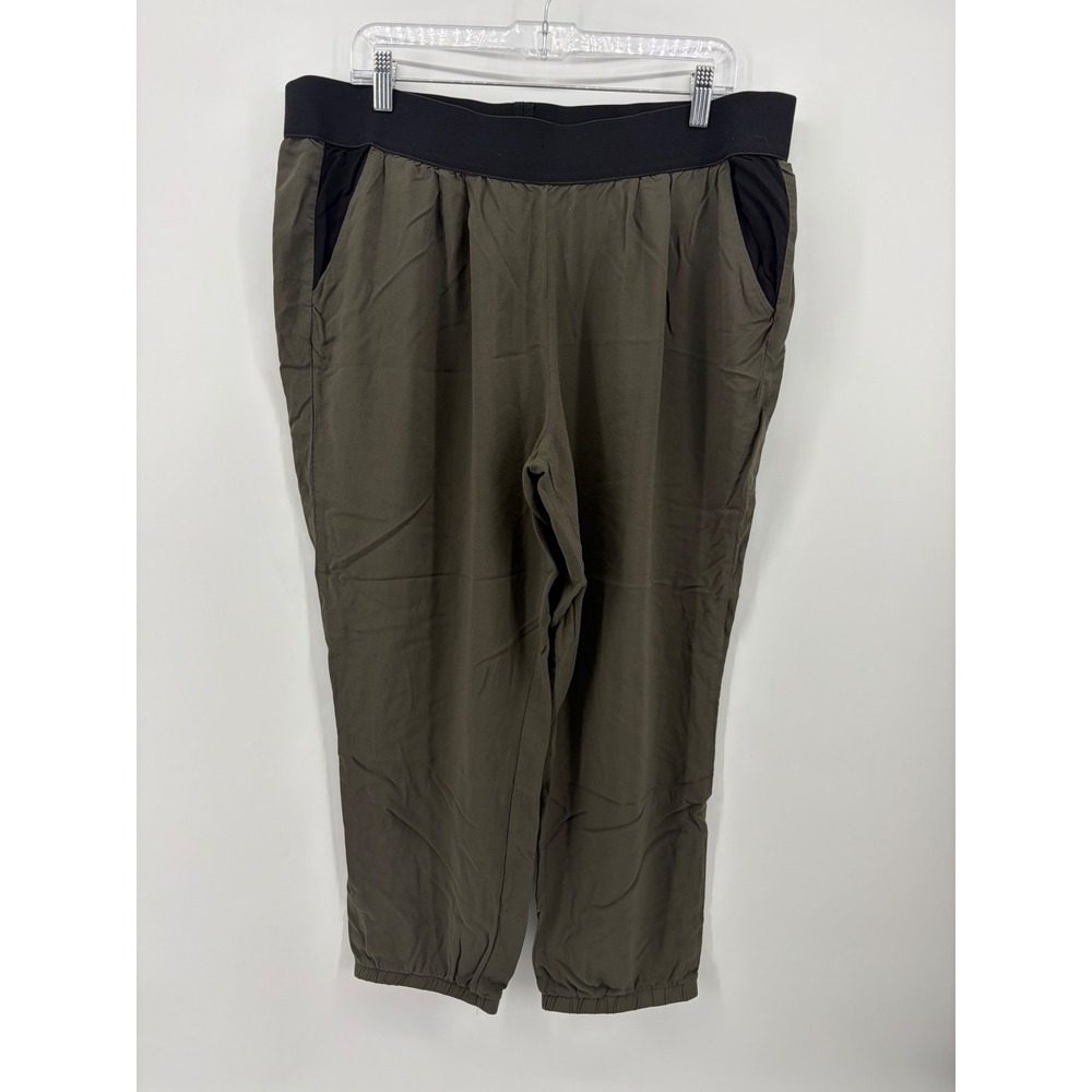 Apt. 9 Womens XL Olive Green Jogger Pants Elastic Waist Rayon Relaxed Fit